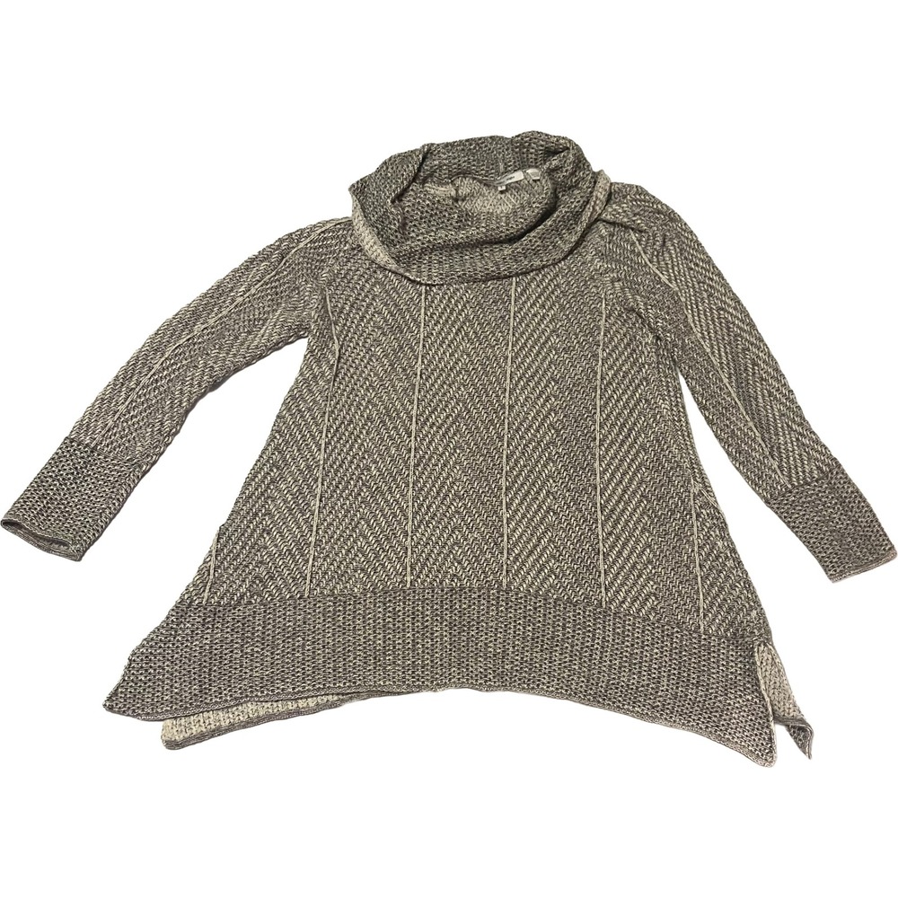 Eight Eight Eight Womens Gray Cotton Cowl Neck Sharkbite Hem Tunic Sweater Large - Picture 11 of 15